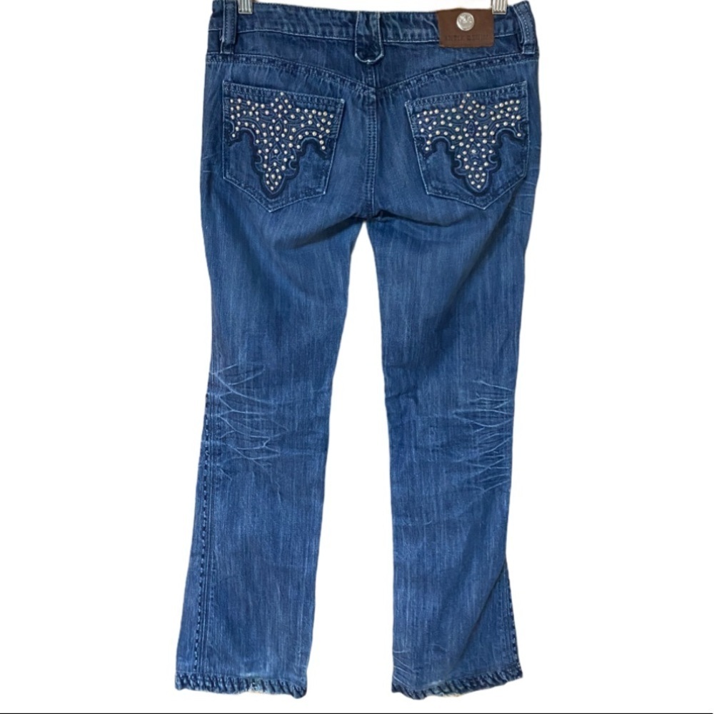 Antik denim studded medium wash bootcut jeans 27